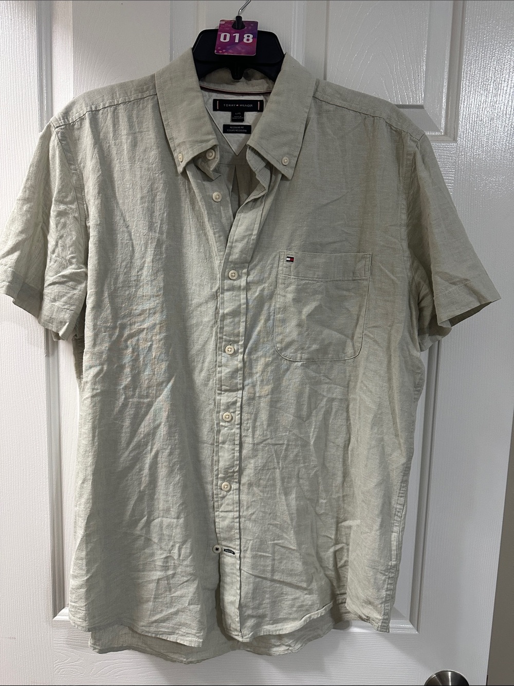 Tommy Hilfiger Men’s Short-Sleeve Button-Down Shirt - Light Sage